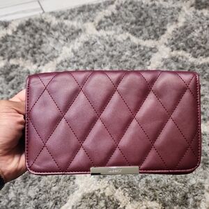 Nine West Quilted Plum Clutch